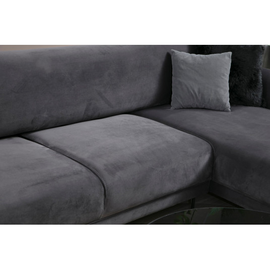 Stūra dīvāns-gulta Image Stūra labais (L3-Chl) antracīts