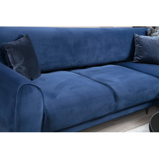 Stūra dīvāns-gulta Attēls Stūra labais (L3-Chl) zils