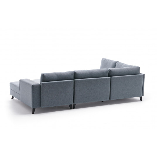 Stūra dīvāns - gulta Efsun zils