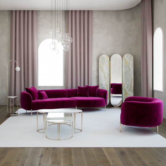 Stūra dīvāns Macaroon violets
