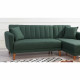 Stūra dīvāns - gulta Aqua Kose tiesības zaļa