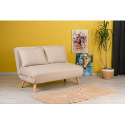 Dīvāns-gulta Folde dubultā krēmkrāsa