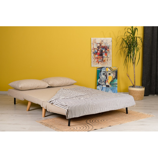 Dīvāns-gulta Folde dubultā krēmkrāsa