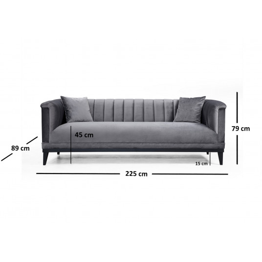 Dīvāns Moderns pelēks