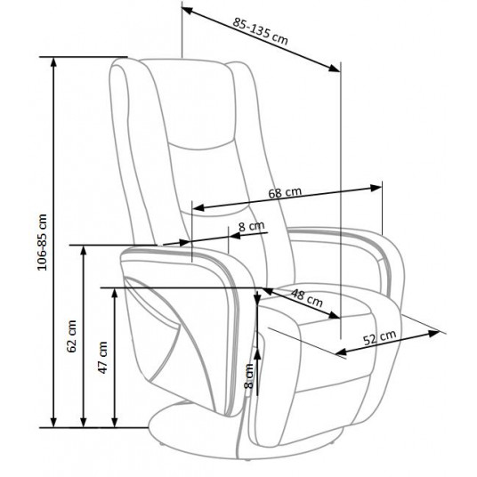 Atzveltnes krēsls ar masāžas funkciju PULSAR 2 pelēks