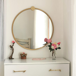 Spogulis ar zelta metāla rāmi Ayna A708