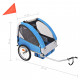 Bērnu velo piekabe, 30 kg, pelēka ar zilu