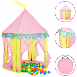 Rotaļu telts ar 250 bumbiņām, rozā, 100x100x127cm