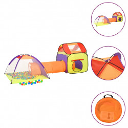 Spēļu telts ar 250 bumbiņām, krāsaina, 338x123x111cm