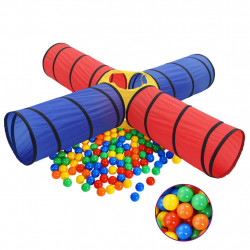 Spēles tunelis ar 250 bumbiņām, krāsains