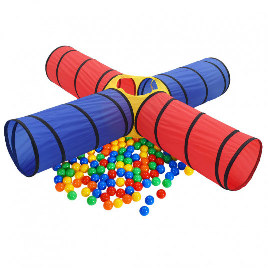 Spēles tunelis ar 250 bumbiņām, krāsains