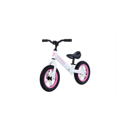 Līdzsvara velosipēds - Moovkee, 12 collas, balti rozā