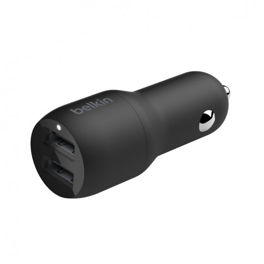 Belkin Dual USB-A Car Charger 24W + USB-A to Micro-USB Cable BOOST CHARGE Black