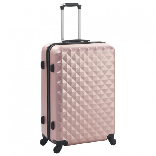 Cieto koferu komplekts, 3 gab., ABS, zeltaini rozā