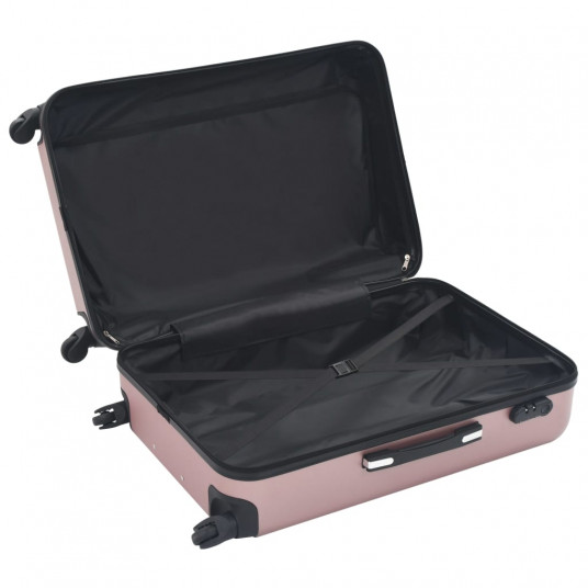 Cieto koferu komplekts, 3 gab., ABS, zeltaini rozā