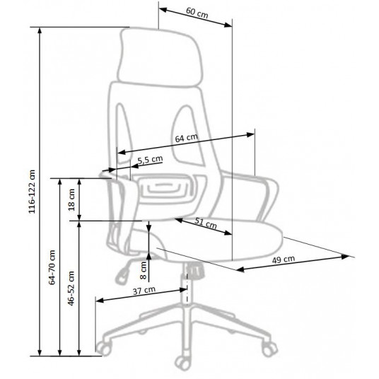 Ergonomisks biroja krēsls VALDEZ melns