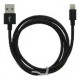 Kabelis MOB:A USB-A - Lightning 2.4A, 1m, melns