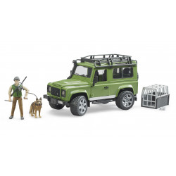 BRUDER Land Rover Defender station wagon with forester and dog, 02587
