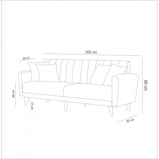 Dīvāna gultne Hanah Home Aqua - Krēms
