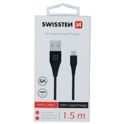Swissten 5A arper Fast Charge for Huawei USB-C Data and Charging Cable 1.5m Black