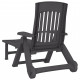 Saliekams sauļošanās krēsls ar riteņiem, antracīta krāsa, PP