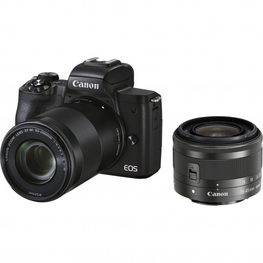 Canon EOS M50 Mark II 15-45 IS STM + 55-200 IS STM (Black)