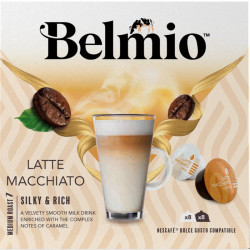 Kafija Dolce Gusto kafijas automātiem Belmio Latte Macchiato BLIO80014, 16 kapsulas kastītē