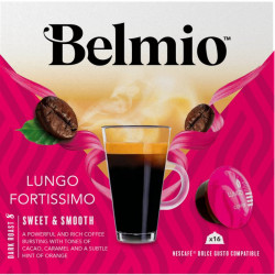 Kafija Dolce Gusto kafijas automātiem Belmio Lungo Fortissimo BLIO80001, 16 kapsulas kastītē