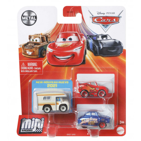 Trīs CARS 3 automašīnu modeļu komplekts "Mini Racer".