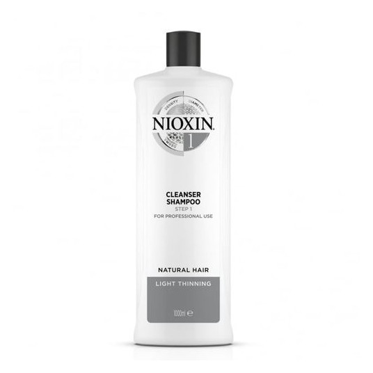 Nioxin - attīrošs šampūns smalkiem, dabīgiem matiem, kas nedaudz retinātos System 1 (Shampoo Cleanser System 1) - 1000 ml