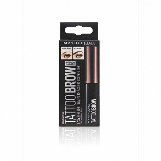 Maybelline - daļēji pastāvīga uzacu krāsa (Tattoo Brow Eyebrow Color) - tumši brūna