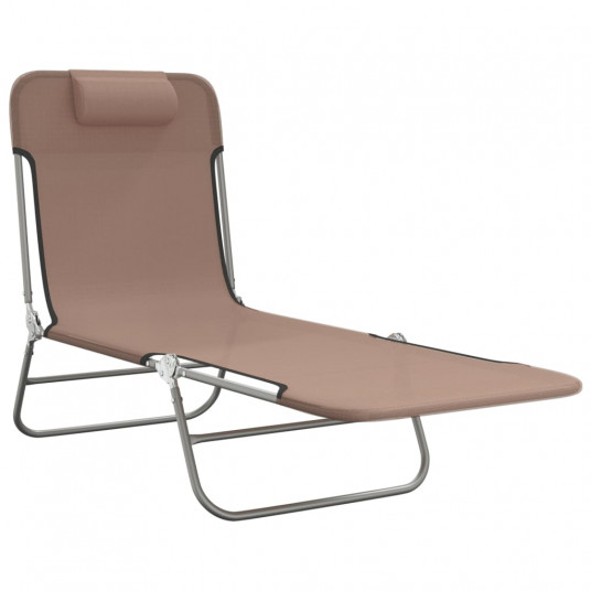 Saliekamie sauļošanās krēsli, 2 gab., brūni, tekstila un tērauda