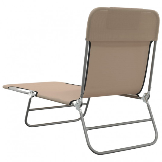 Saliekamie sauļošanās krēsli, 2 gab., taupe, tekstila un tērauda
