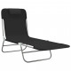 Saliekamie sauļošanās krēsli, 2 gab., melni, tekstila un tērauda