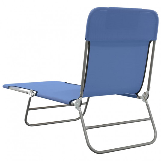 Saliekamie sauļošanās krēsli, 2 gab., zili, tekstils/tērauds