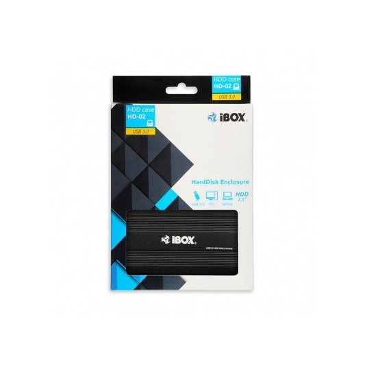 iBox HD-02 2,5" HDD korpuss, melns