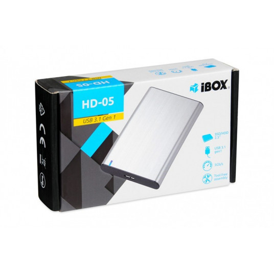 iBox HD-05 HDD/SSD korpuss pelēks 2,5 collu
