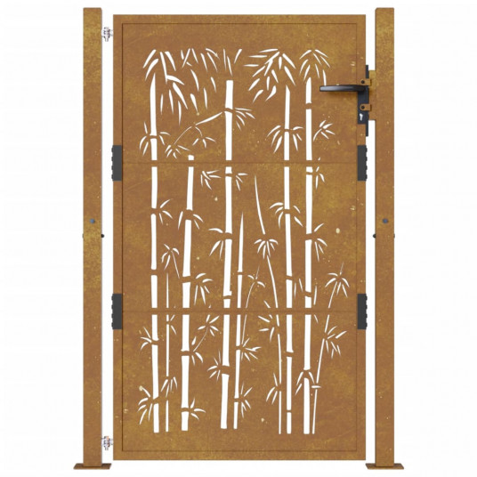 Dārza vārti, 105x155cm, corten tērauds, bambusa dizains
