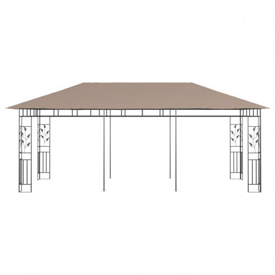 Dārza nojume ar moskītu tīklu, 6x3x2,73 m, 180g/m², pelēkbrūna