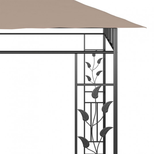 Dārza nojume ar moskītu tīklu, 6x3x2,73 m, 180g/m², pelēkbrūna