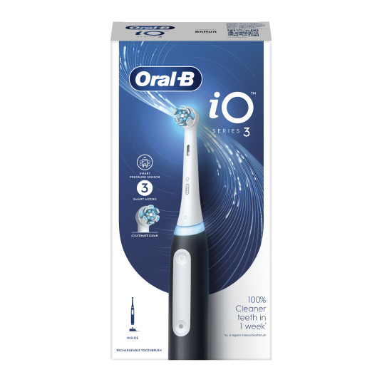 Elektriskā zobu birste Braun Oral-B iO3, matēta melna