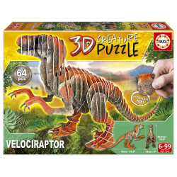 3D puzle VELOCIRAPTOR 6-99 gadi