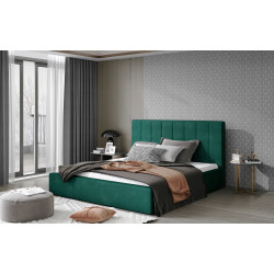 Gulta ar gultas kasti Audrey Kronos 19, 160x200, zaļā krāsā