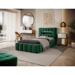 Gulta ar gultas veļas kasti Lamica Nube 35, 90x200, zaļā krāsā