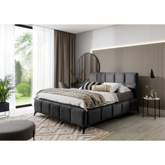 Gulta ar gultas veļas kasti Mist Nube 6, 180x200, pelēka krāsa
