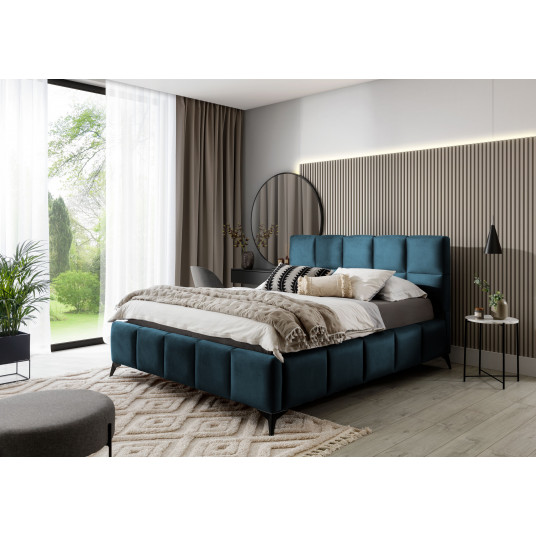 Gulta ar gultas veļas kasti Mist Nube 40, 140x200, zilā krāsā