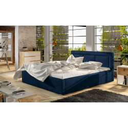 Gulta ar gultas veļas kasti Belluno Kronos 09, 160x200, zilā krāsā