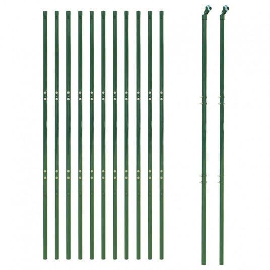 Stiepļu sieta žogs, zaļš, 2,2x25m, cinkots tērauds