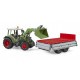 BRUDER 1:16 traktors Fendt Vario 211 ar frontālo iekrāvēju un piekabi, 02182