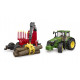 BRUDER traktors John Deere 7R 350 ar mežsaimniecības piekabi un 4 baļķiem, 03154